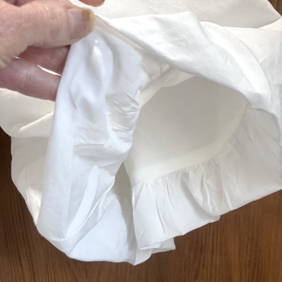 Zara White Poplin Ruffled Collar Blouse/Top. Size S - Picture 8 of 11